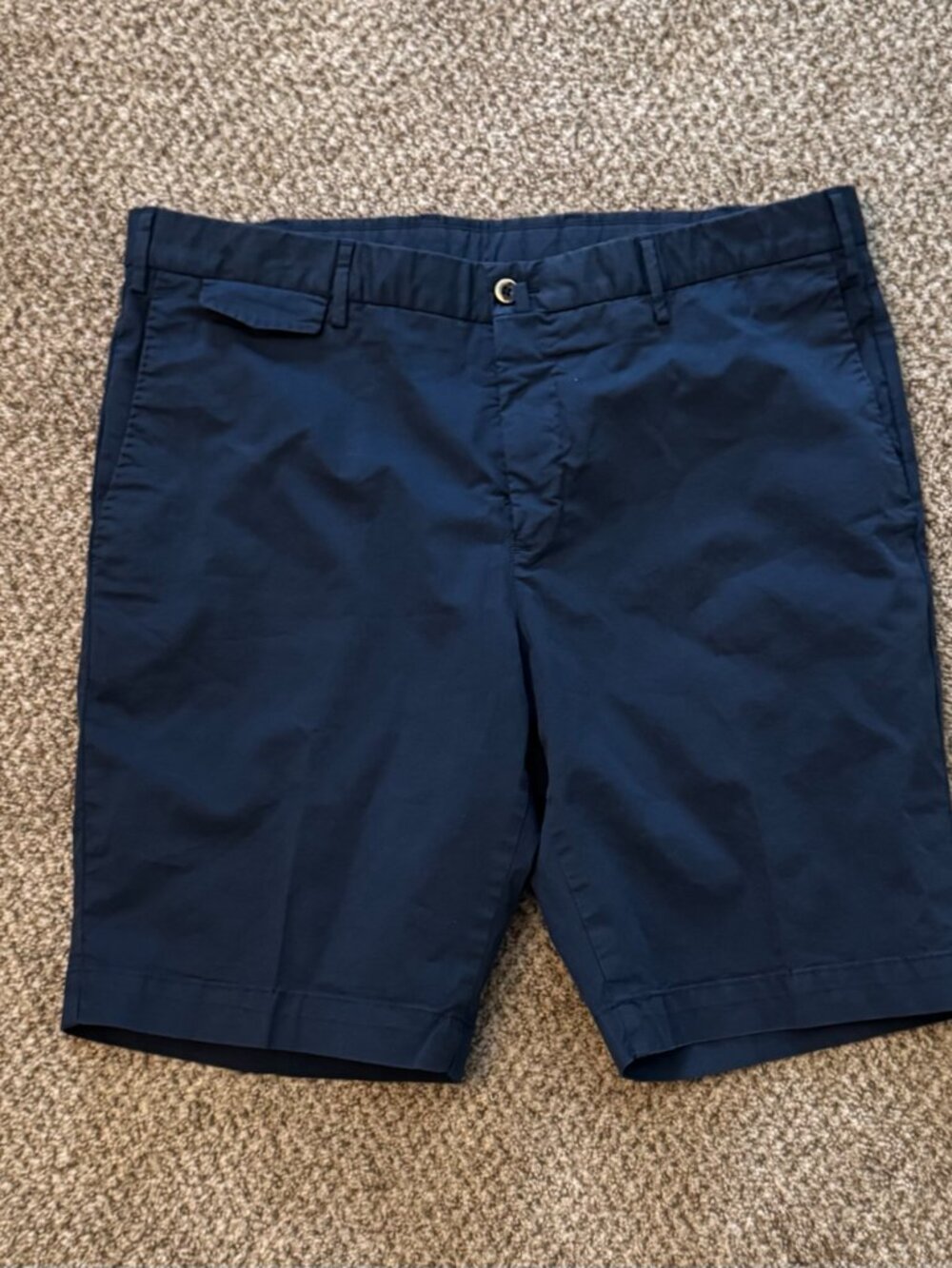 PT TORINO Cotton Blend Bermuda Shorts Men's 34 Flat Front EU 50 Blue